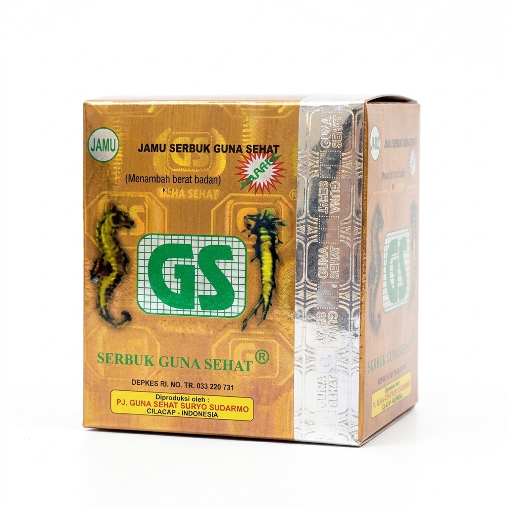 Jamu GS No1 Guna Sehat Original Indonesia - Jamu Gemuk Tambah Berat Badan & Selera Makan (Box)