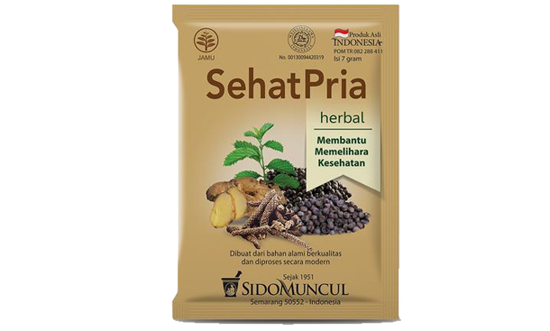 Jamu Sido Muncul Sehat Pria (10 Sachet / Pack) - Herbal Kesihatan Lelaki / Tenaga & Stamina Pria Original Indonesia