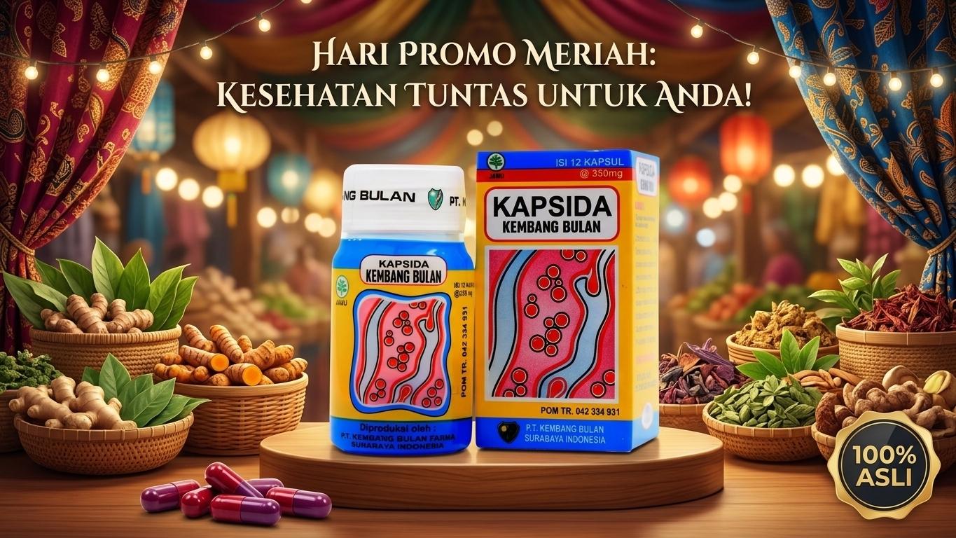 KAPSIDA KEMBANG BULAN (12 Kapsul) - Traditional Jamu Ubat Jerawat, Bisul & Skin Allergy Supplement