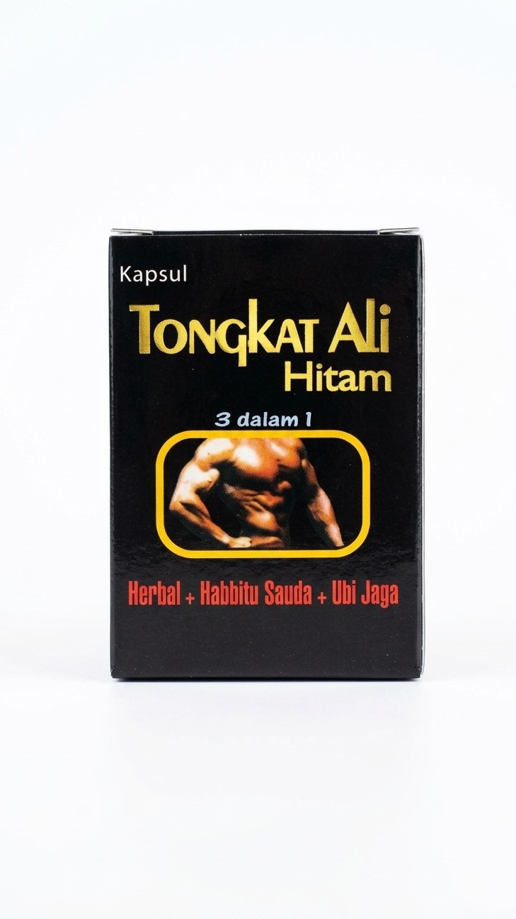 Kapsul Tongkat Ali Hitam 3 dalam 1 Original - Herba Habbatus Sauda + Ubi Jaga / Suplemen Tenaga Lelaki
