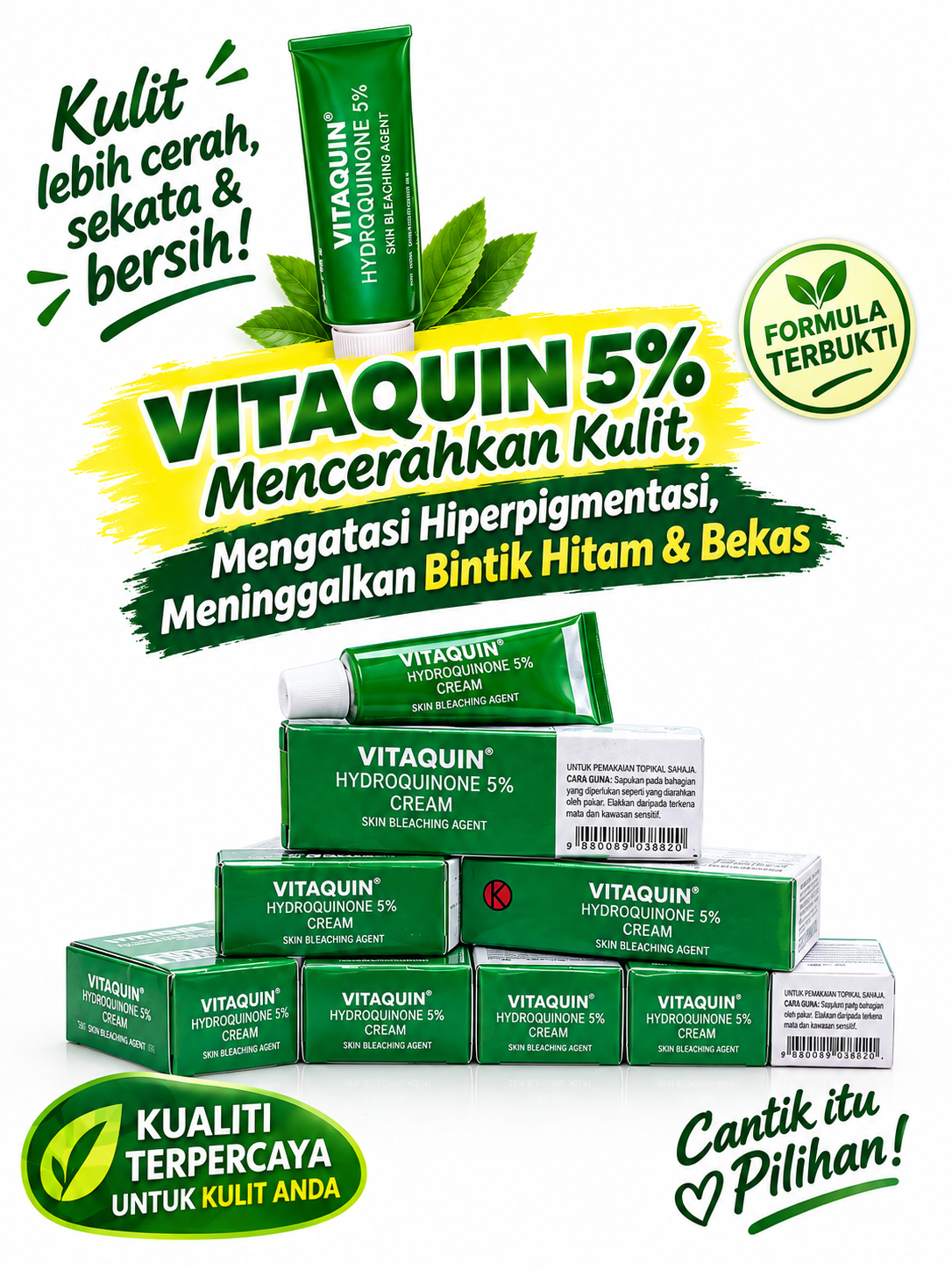 vitaquin cream Hyperpigmentation & Spot Treatment	Effectively reduces dark spots, melasma, freckles, and post-inflammatory acne scars.