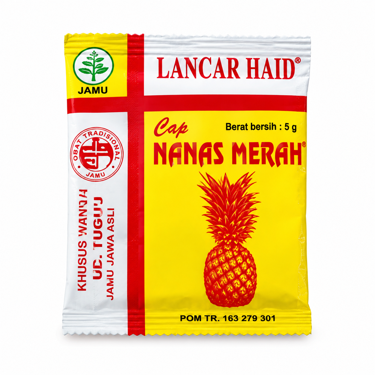 Jamu Lancar Haid Cap Nanas Merah [ 1Pack Isi 10 Sachet 5gram ] Original | Jamu Wanita | Pelancar Haid