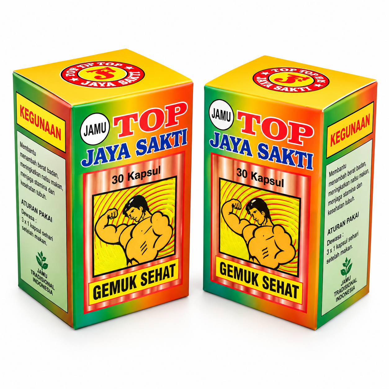 Jamu Top Jaya Sakti Gemuk Sehat Penambah Nafsu Makan Original - Kapsul Penggemuk Badan Tradisional Alami Pria Wanita Isi 10 Kapsul
