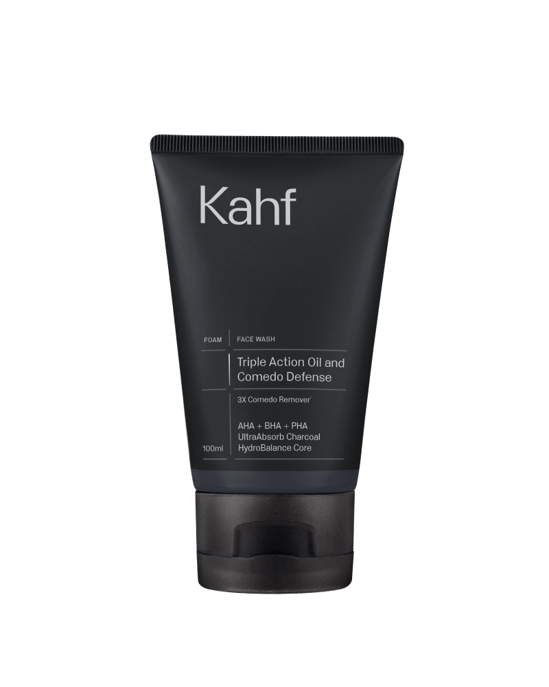 Kahf Men Triple Action Oil and Comedo Defense Face Wash 100ml | Pencuci Muka Lelaki Hilangkan Blackhead Bintik Hitam