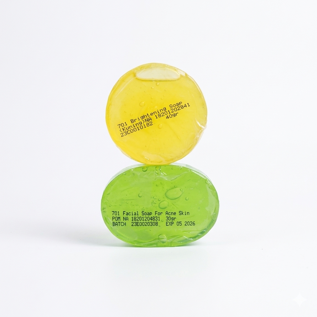 01 Brightening Soap / Facial Soap For Acne Skin 40g | Sabun 701 Kuning Mencerahkan Jerawat Parut Whitening