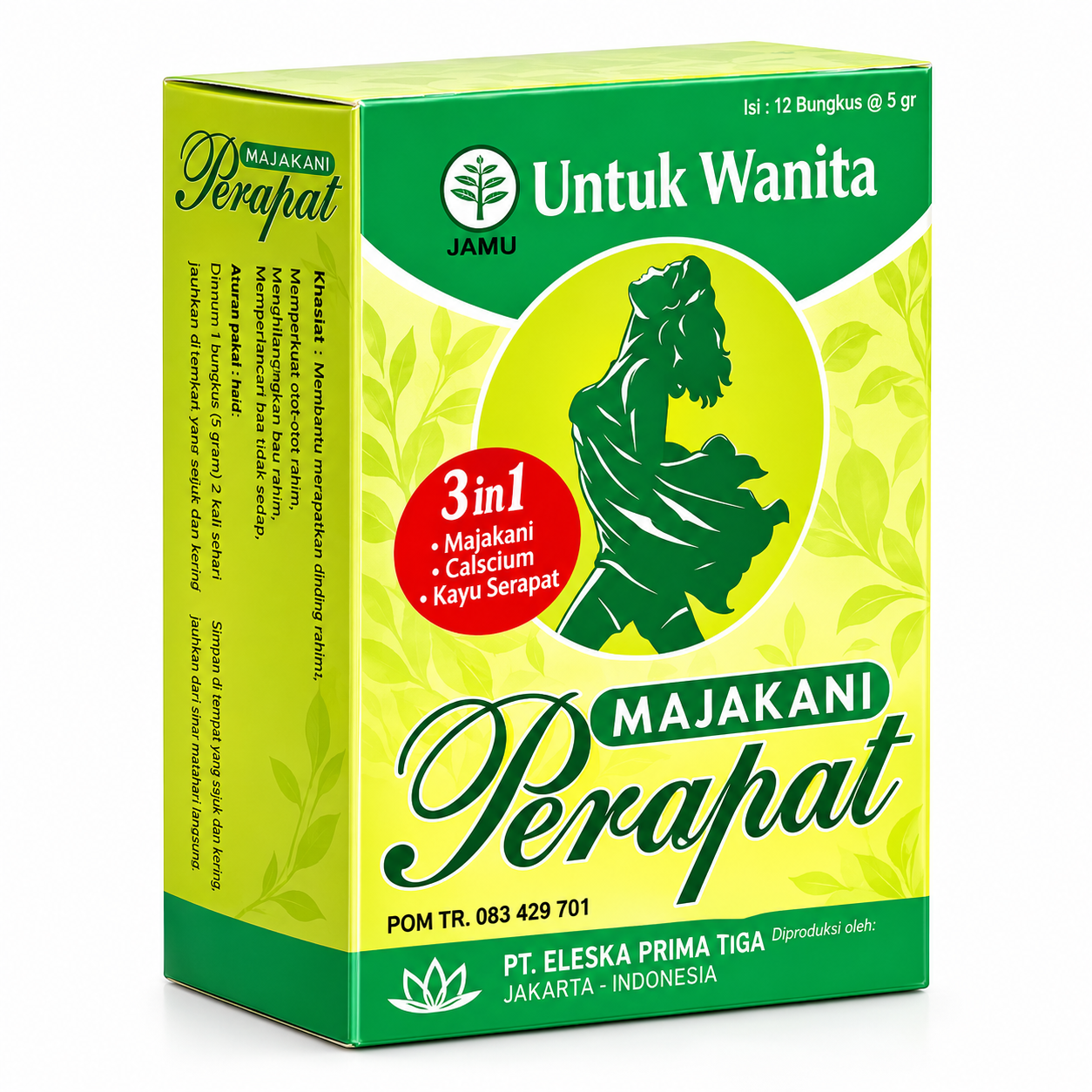 Jamu Majakani Perapat Wanita Original 3in1 (12 Bungkus x 5g) - Herbal Perapat Rahim & Menghilangkan Bau Tak Sedap
